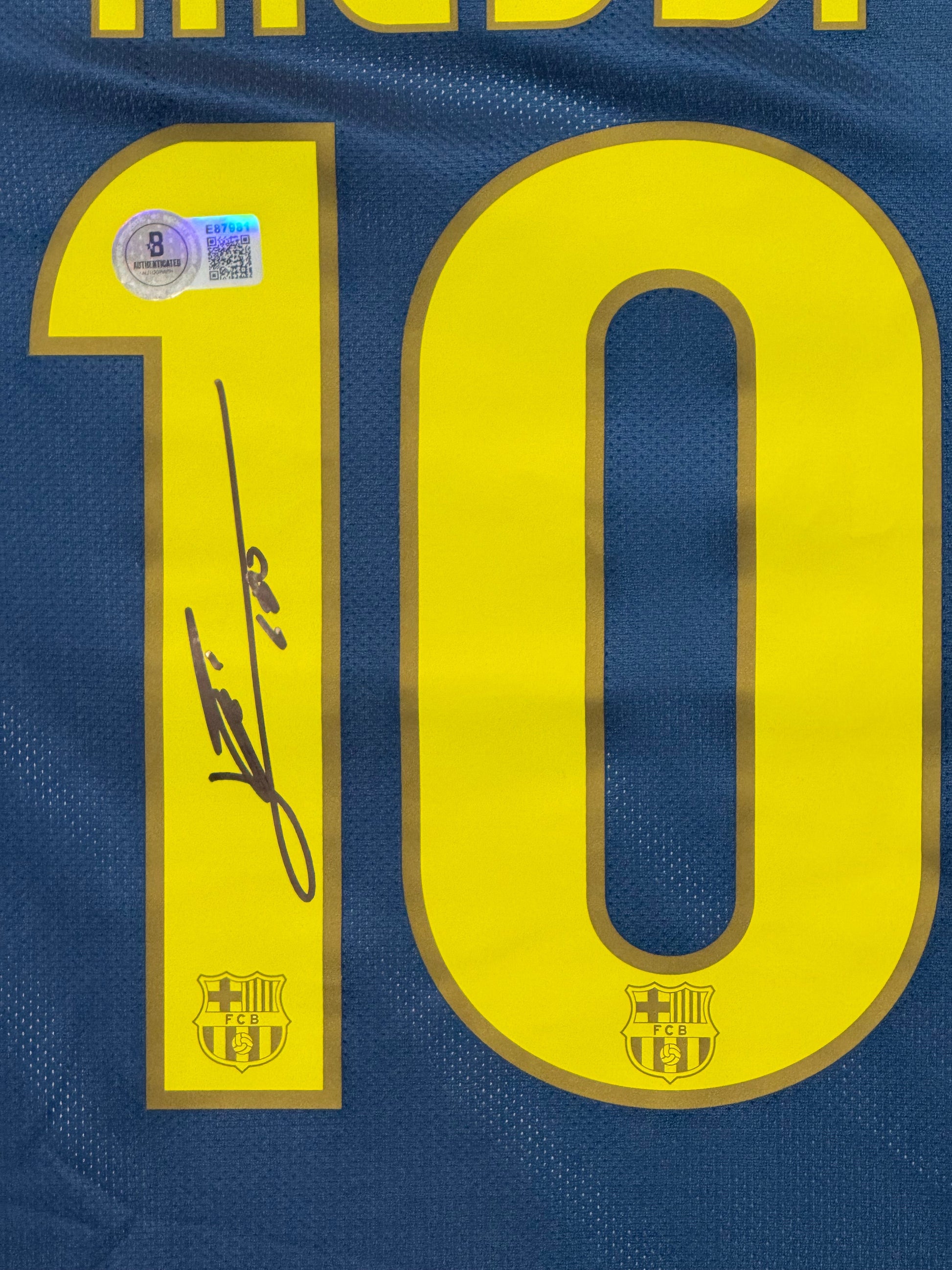 Maillot Authentique FC Barcelone Finale Champions League 2009 ,1er Triplé Historique signé par Lionel Messi et certifié par Beckett authentic-signatures