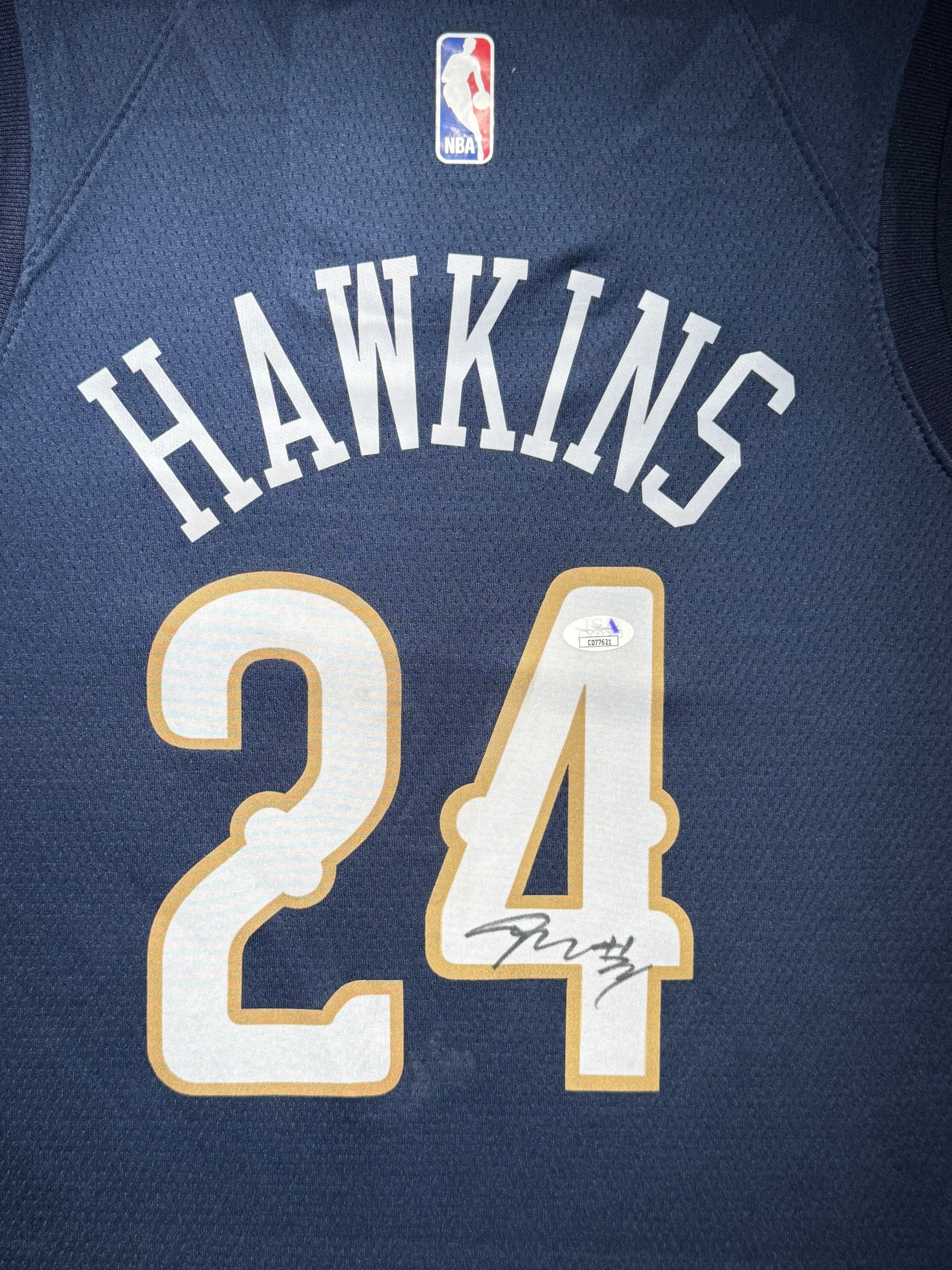 Maillot Authentique Nouvelle Orleans Pelicans signe par jordan Hawkins certifie par JSA authentic-signatures