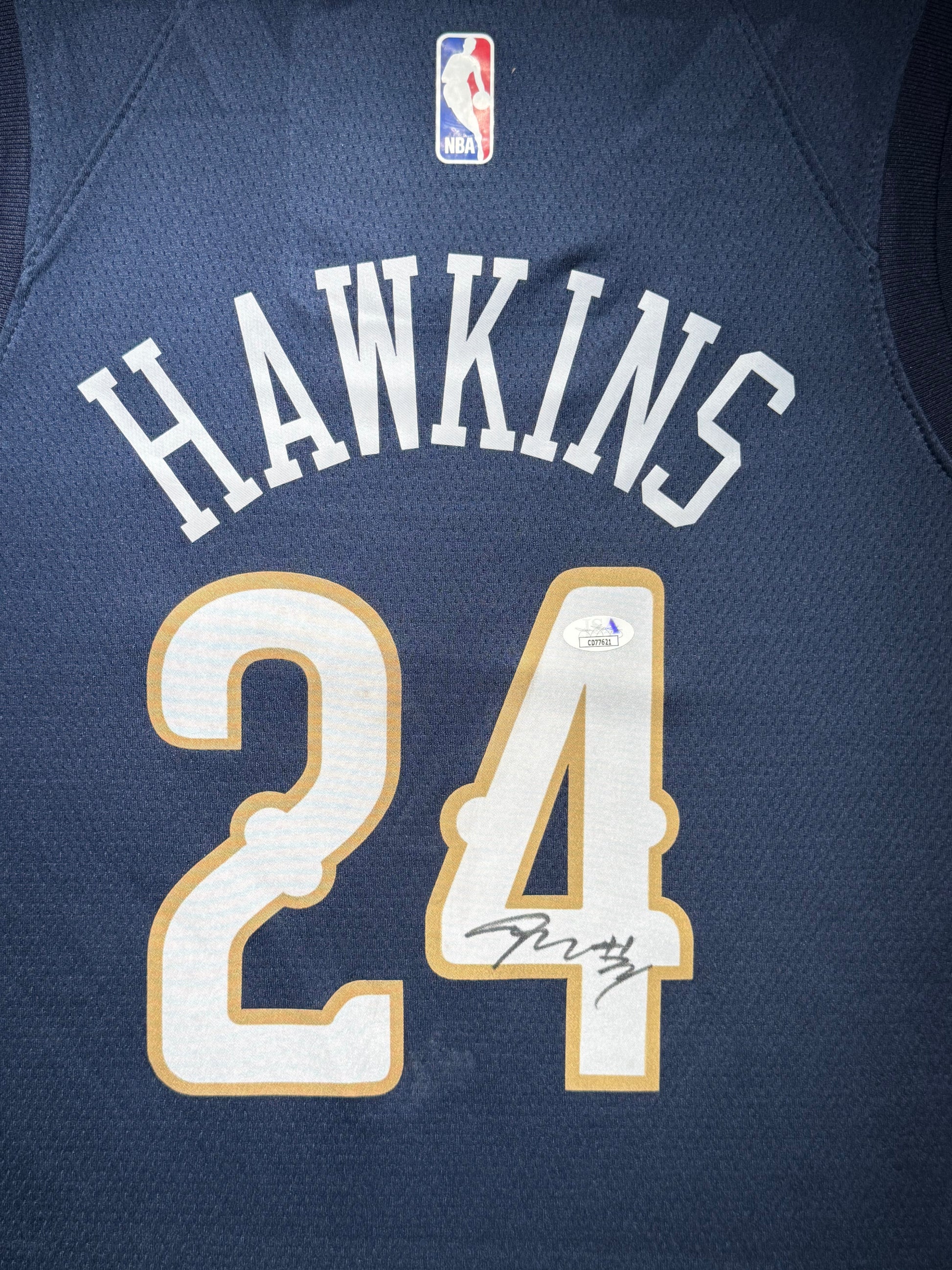 Maillot Authentique Nouvelle Orleans Pelicans signe par jordan Hawkins certifie par JSA authentic-signatures
