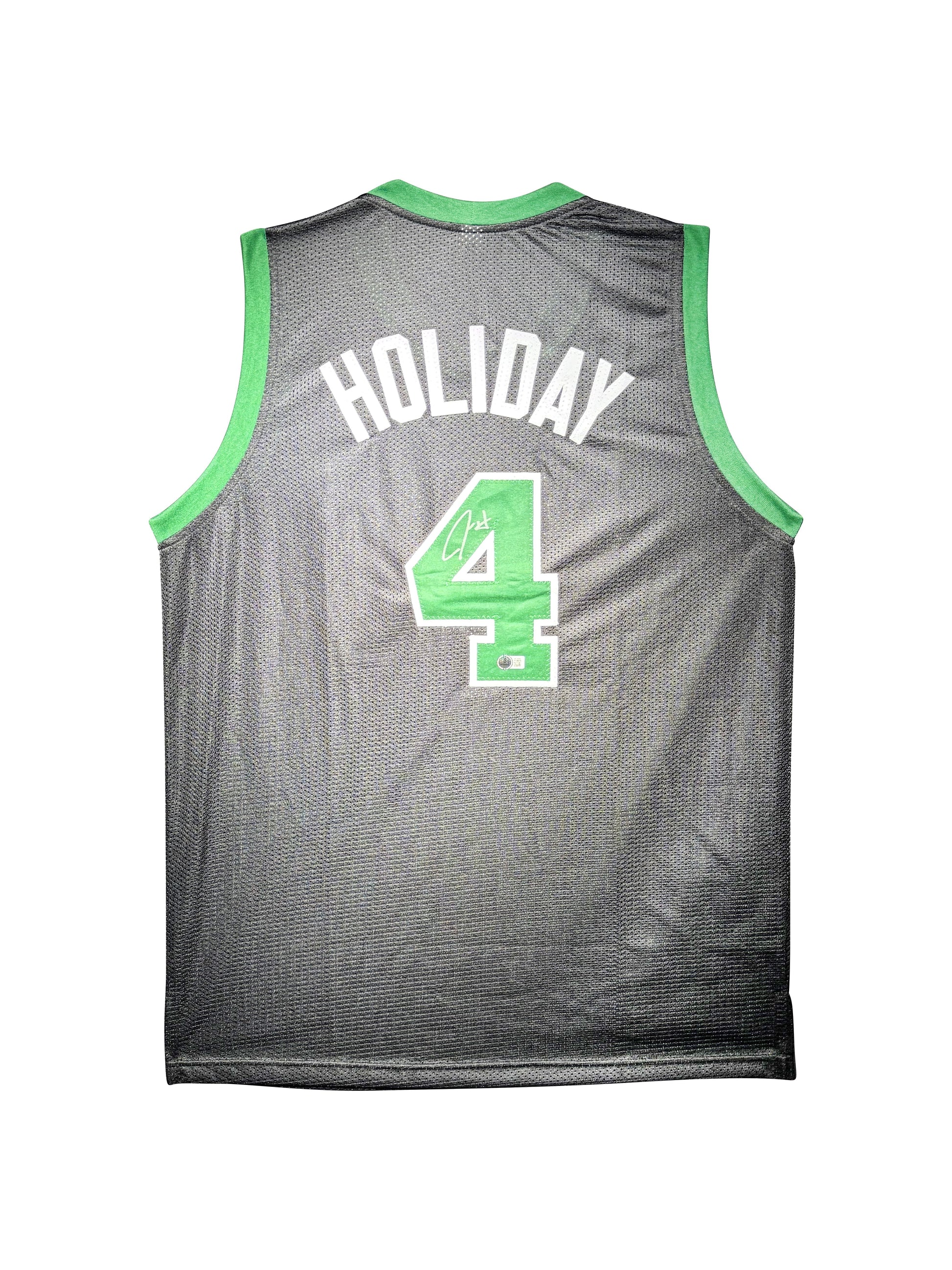 Maillot Custom Exterieur signe par Jrue Holiday certifie par Beckett authentic-signatures