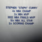 Maillot Custom Golden State Warriors signe avec Statistiques de carrière par Stephen Curry certifie par JSA authentic-signatures
