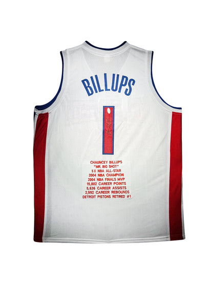 Maillot "Stats Career'Custom Domicile signe par Chauncey Billups certifie par JSA