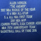 Maillot Custom Exterieur Philapelphia 76ers signe avec les Statistiques de Carrière par Allen Iverson certifie par JSA authentic-signatures