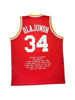 Maillot "THE DREAM" Custom Domicile Houston Rockets signe avec statistiques de carrière par Hakeem Olajuwon certifie par JSA authentic-signatures