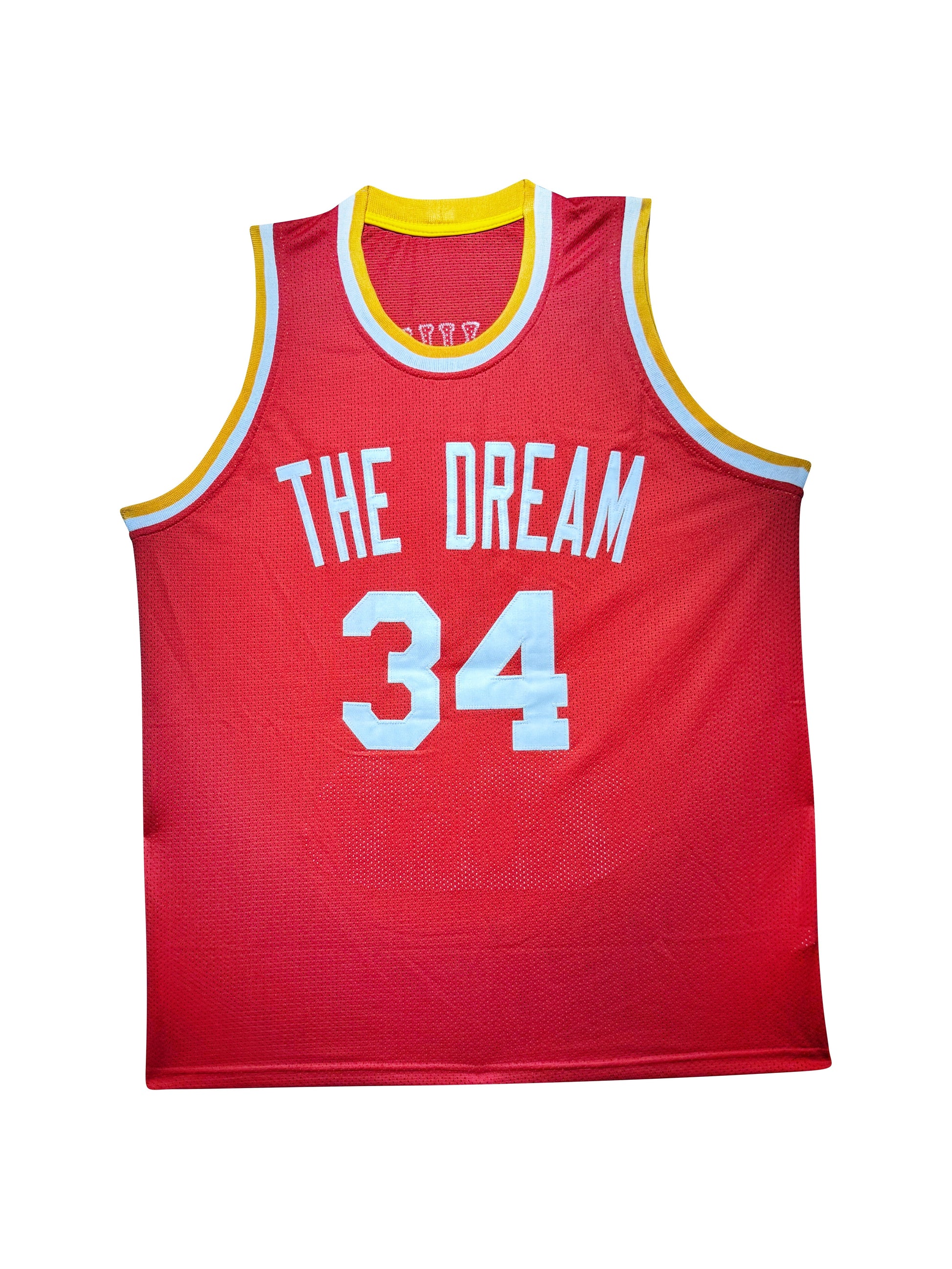 Maillot "THE DREAM" Custom Domicile Houston Rockets signe avec statistiques de carrière par Hakeem Olajuwon certifie par JSA authentic-signatures