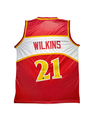 Maillot Custom Atlanta Hawks Domicile signe par Dominique Wilkins et certifie par Beckett
