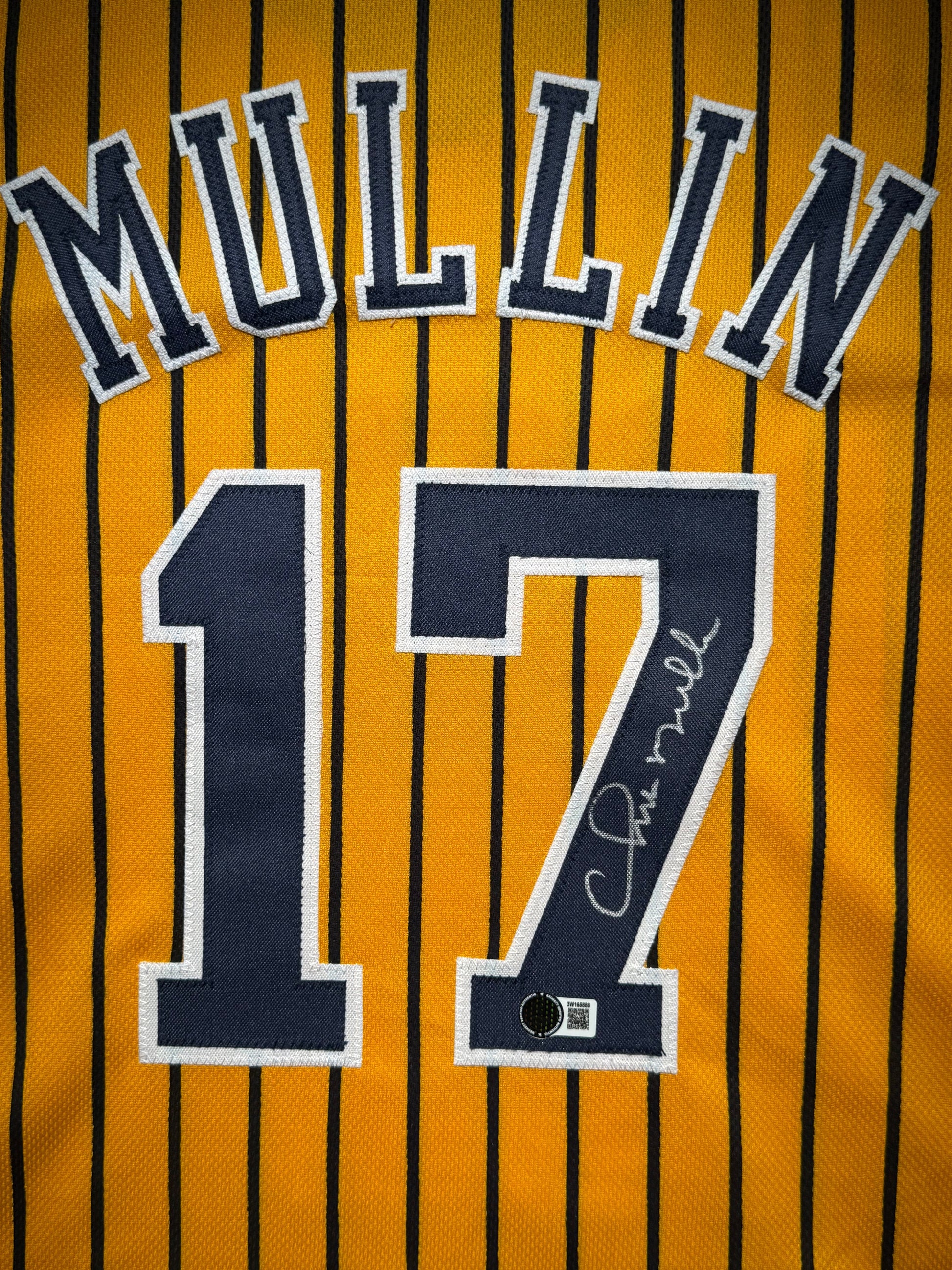 Maillot Custom Domicile Indiana Pacers  signe par Chris Mullin certifie par Beckett authentic-signatures