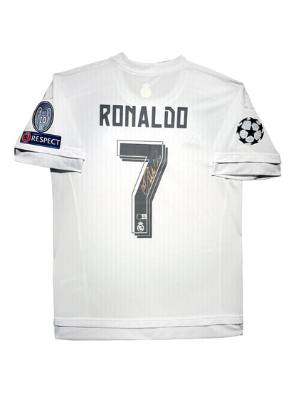 Maillot Domicile Real Madrid CF 2015-16  signe par Cristiano Ronaldo et Certifie par Beckett