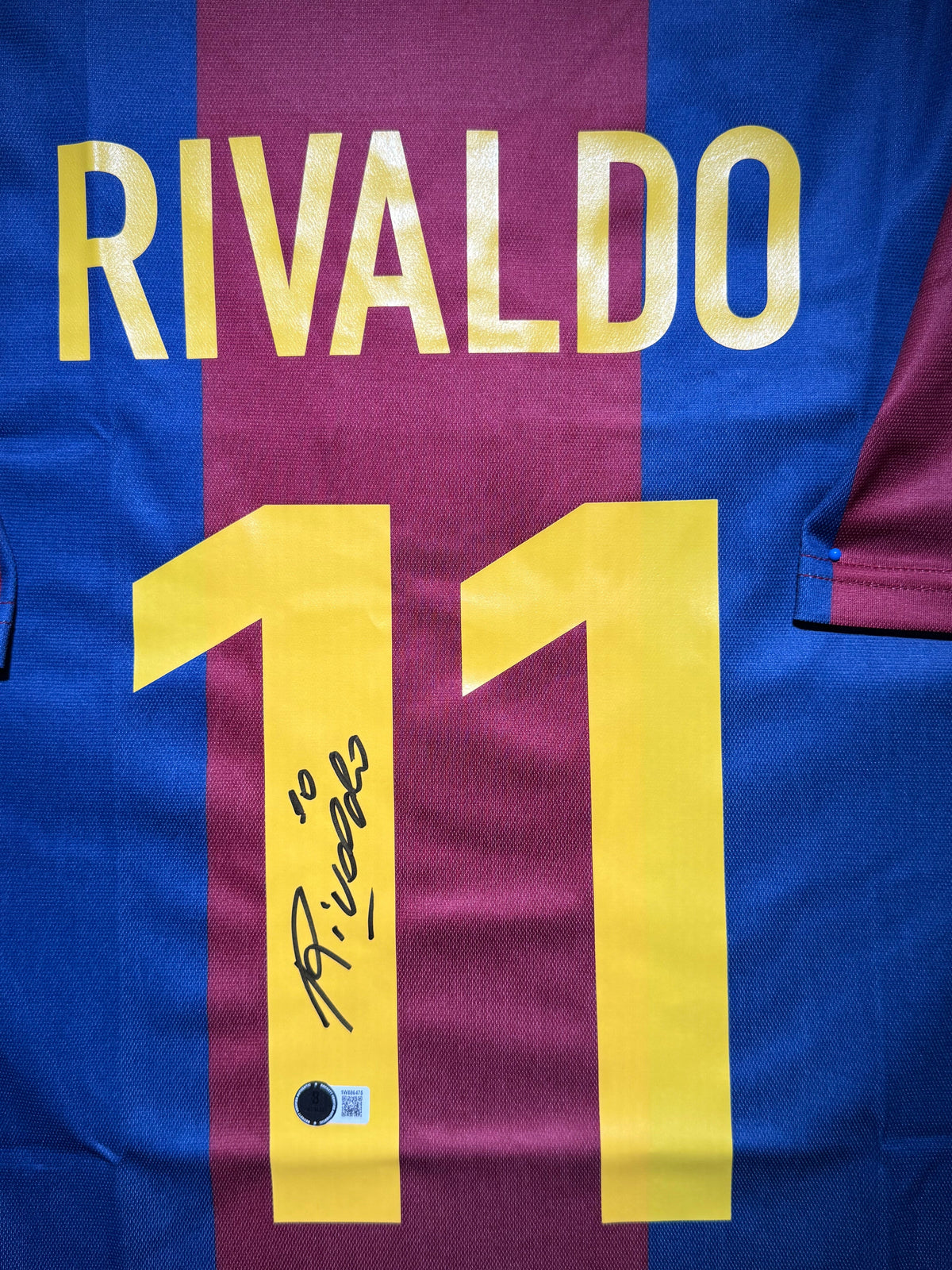 Rivaldo Signed Home 1999-00 FC Barcelona Jersey, Certified by Beckett authentic-signatures Football Authentic Signatures