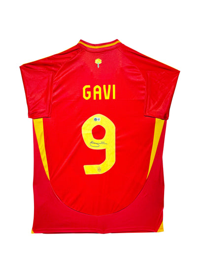 Maillot Domicile Edition Coupe du Monde 2022 Equipe d'Espagne signe par Gavi et Certifie par Beckett authentic-signatures