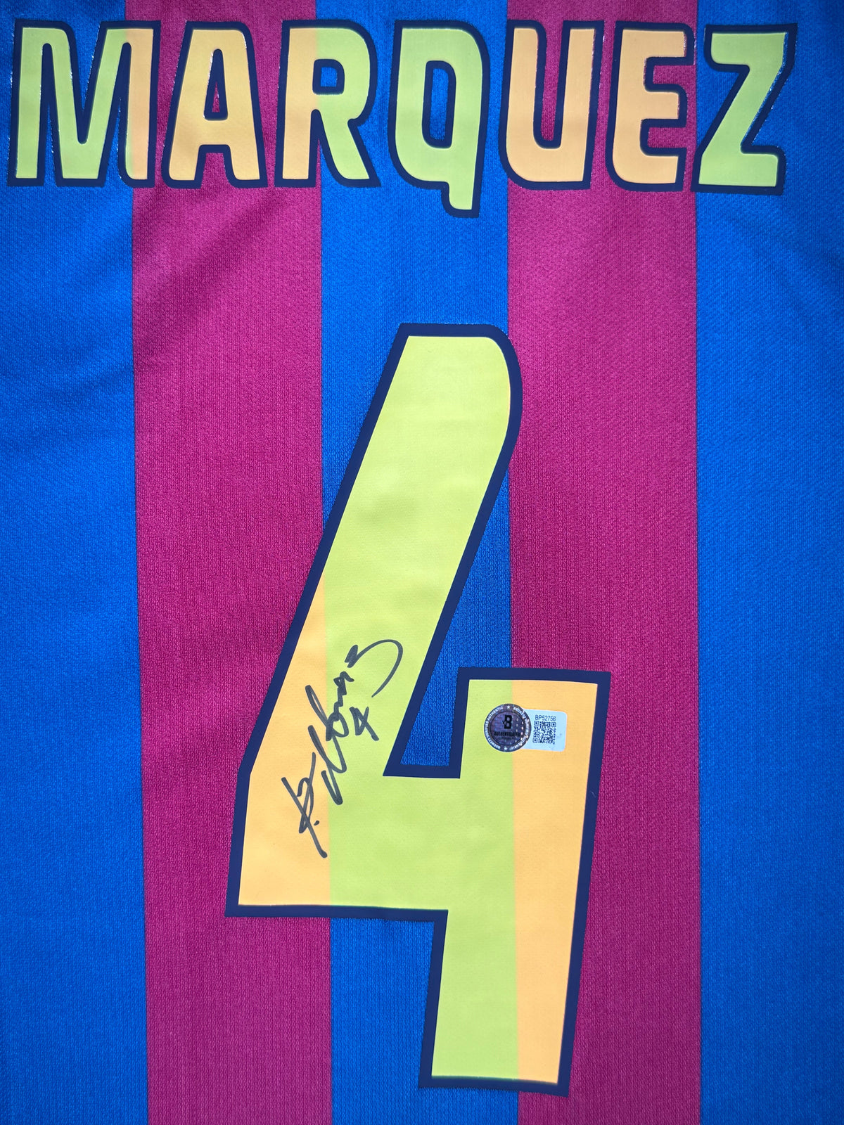 Rafael Marquez Signed Home 2009-2010 FC Barcelona Jersey, Certified by Beckett authentic-signatures Football Authentic Sig...