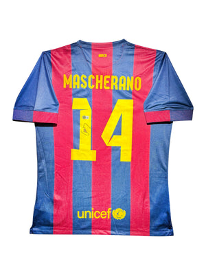 Maillot Domicile signe par Javier Mascherano  Barcelone  2011-12 Certifie par Beckett