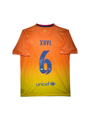 Maillot Exterieur signe par Xavi Hernandez Fc Barcelone 2013-14 Certifie par Beckett