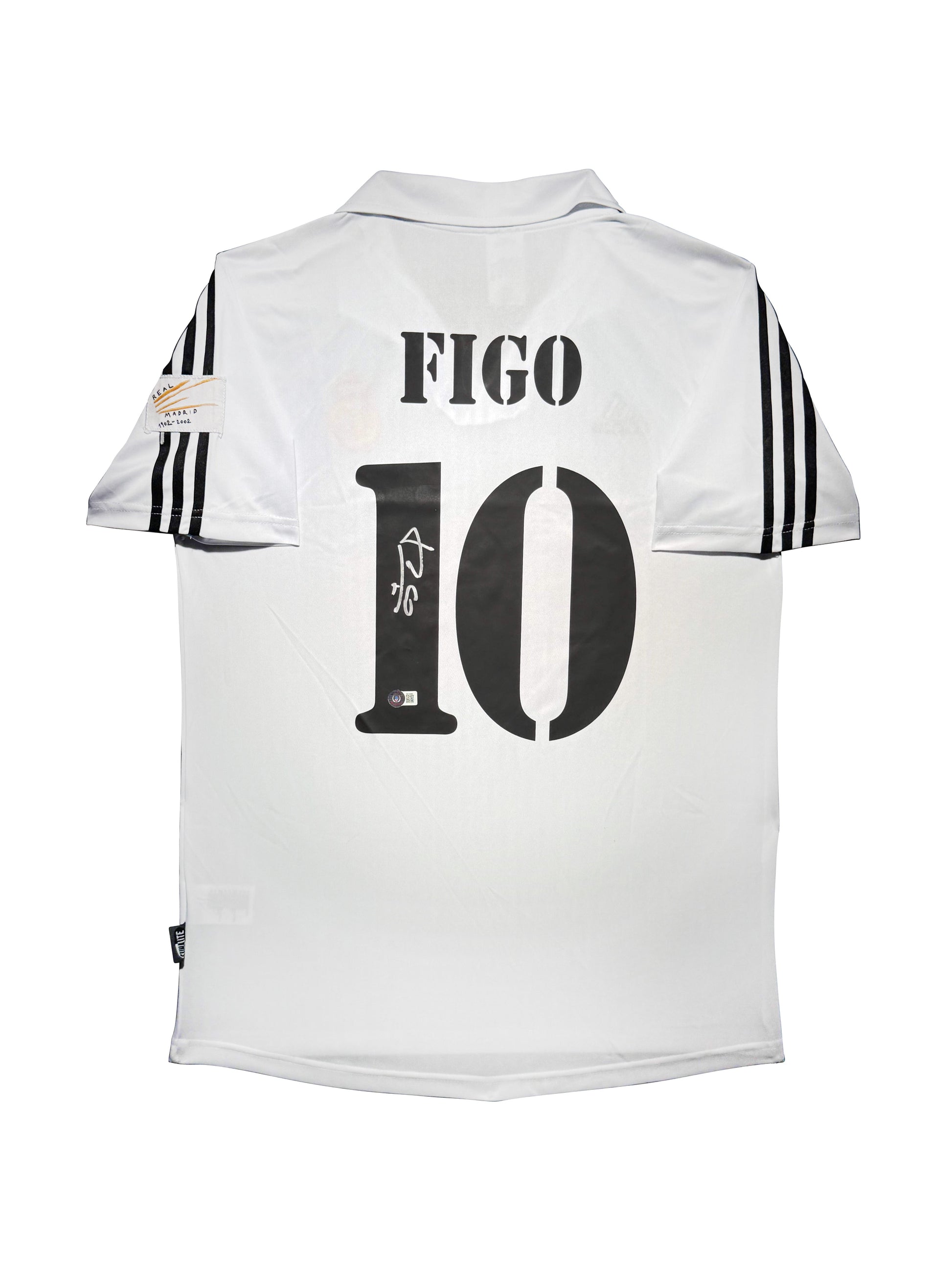 Maillot Domicile Real Madrid CF 2003-04  signe par Luis Figo Certifie par Beckett authentic-signatures