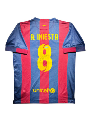 Maillot Domicile signe par Andrès Iniesta Fc Barcelone 2011-12 Certifie par Beckett