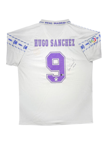 Maillot Domicile signe Sept 24 par Hugo sanchez  Real Madrid  CF Certifie par Beckett