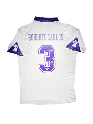 Maillot Domicile Real Madrid CF 1996-97  signe par Roberto Carlos et Certifie par Beckett