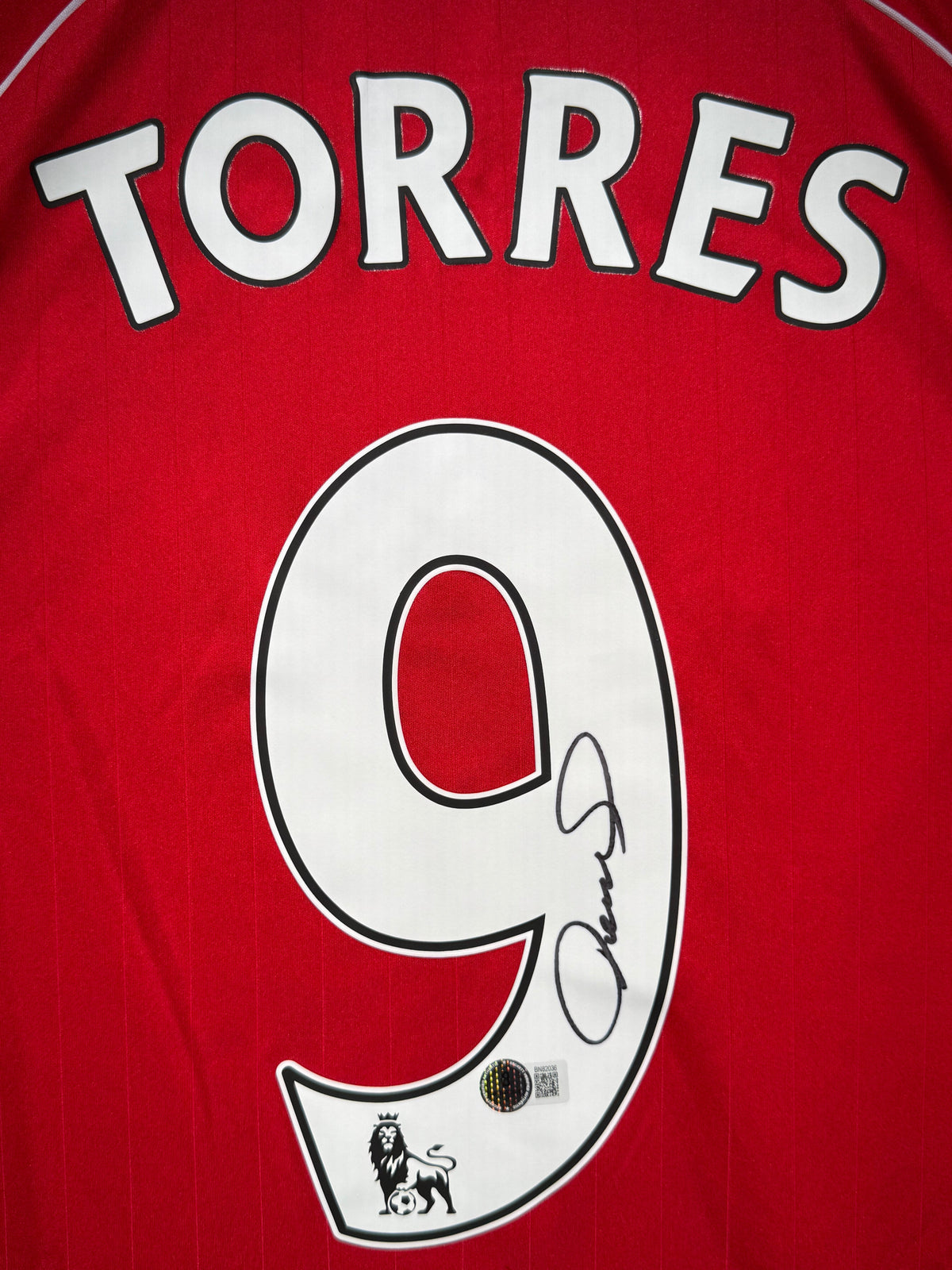 Fernando Torres Signed Home Champions League Final 2007 Liverpool Jersey, Certified by Beckett authentic-signatures Footba...