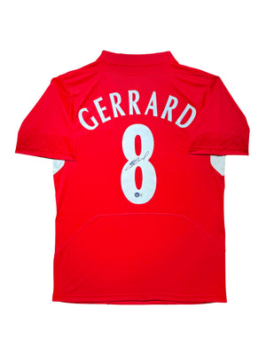 Maillot Domicile Liverpool FC Champions League 2005 signe par Steven Gerrard  Certifie par Beckett