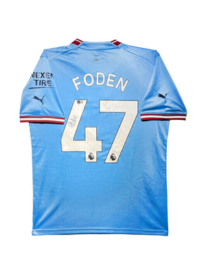 Maillot Domicile signe par Phil Foden Manchester City FC 2023-24 Certifie par Beckett authentic-signatures