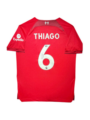 Maillot Domicile signe par Thiago Alcantara Liverpool FC 2022-23 Certifie par Beckett