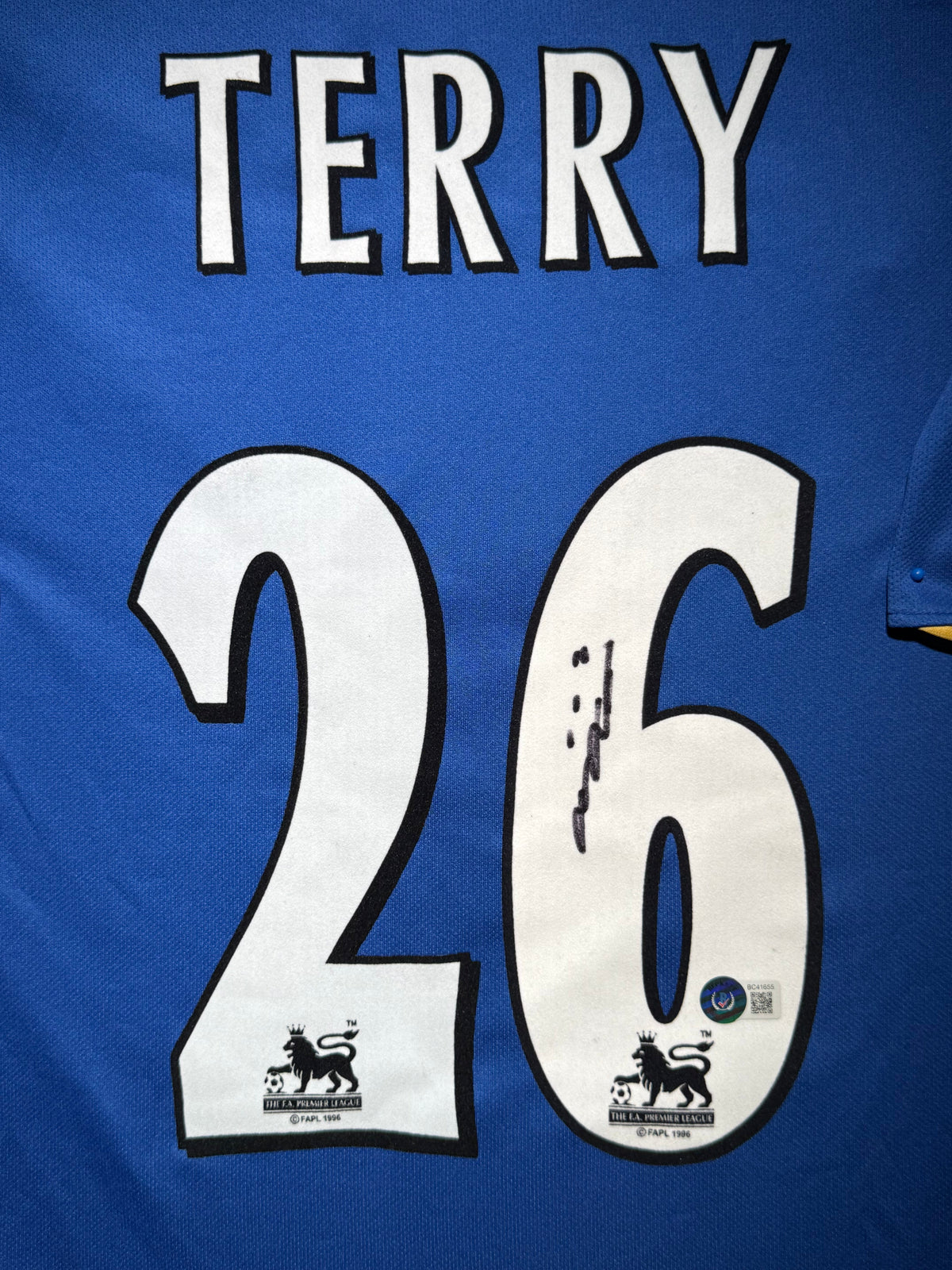 John Terry Signed Home Chelsea Jersey, Certified by Beckett authentic-signatures Football Authentic Signatures