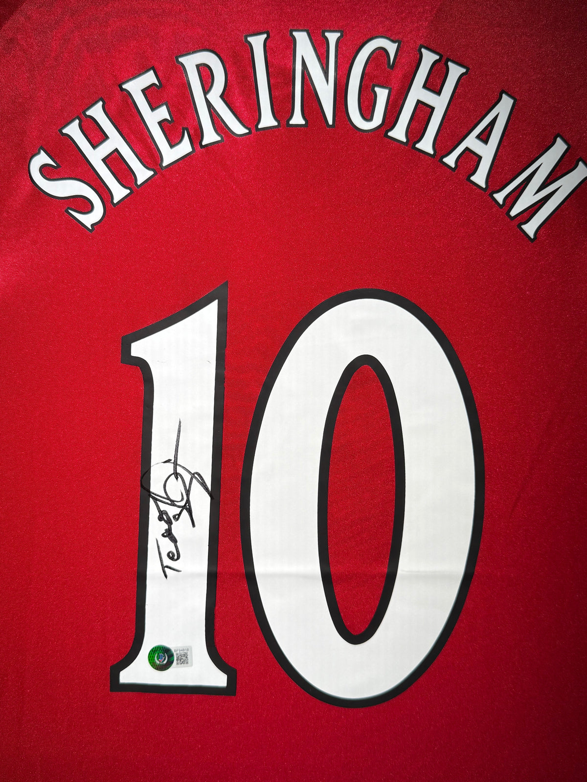 Teddy Sheringham Signed Home Champions League Final 1999 Manchester United Jersey, Certified by Beckett authentic-signatur...
