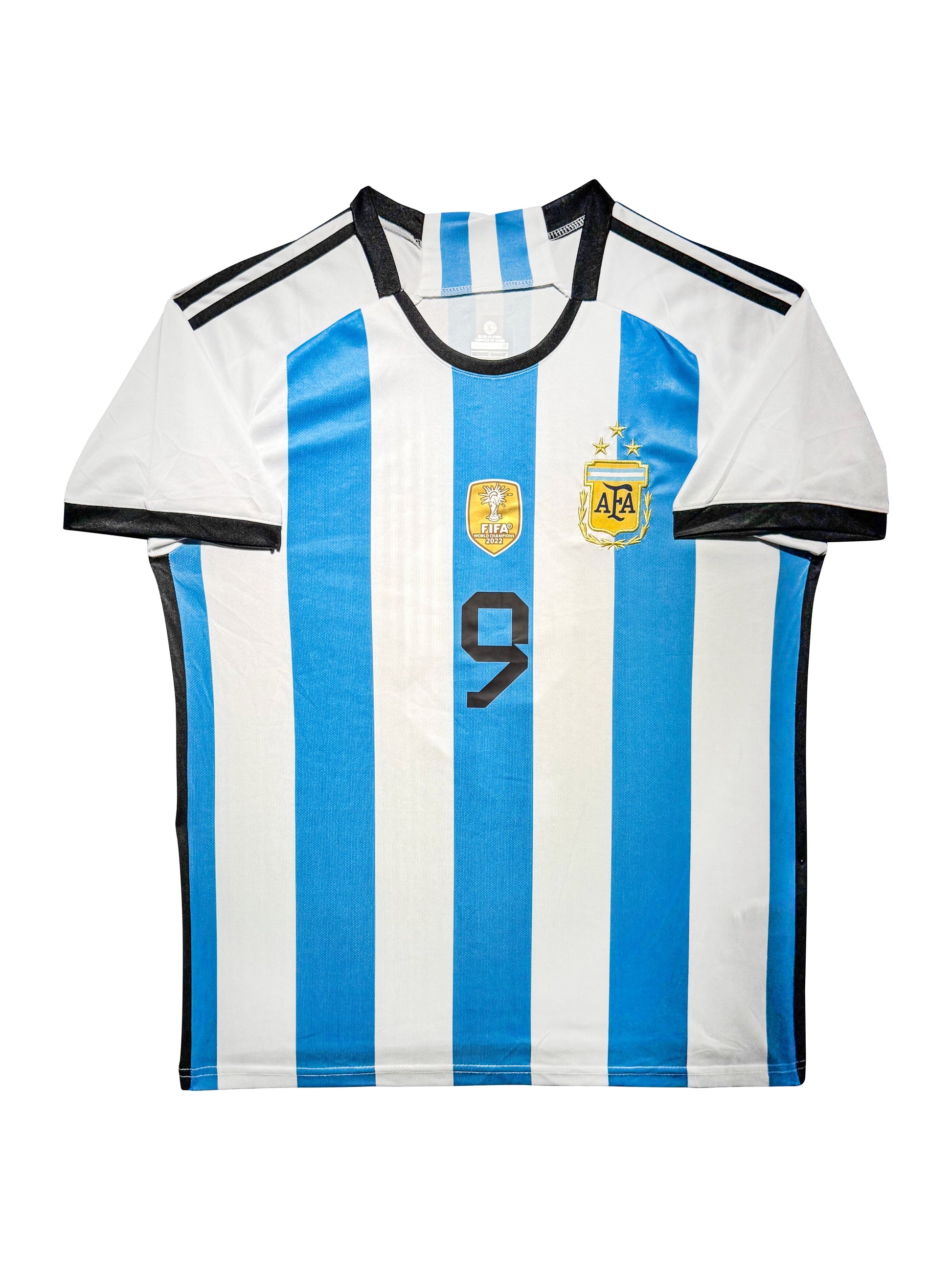 Maillot Domicile Equipe d'Argentine Edition Coupe du Monde 2022 signe par Julian Alvarez et Certifie par Beckett authentic-signatures