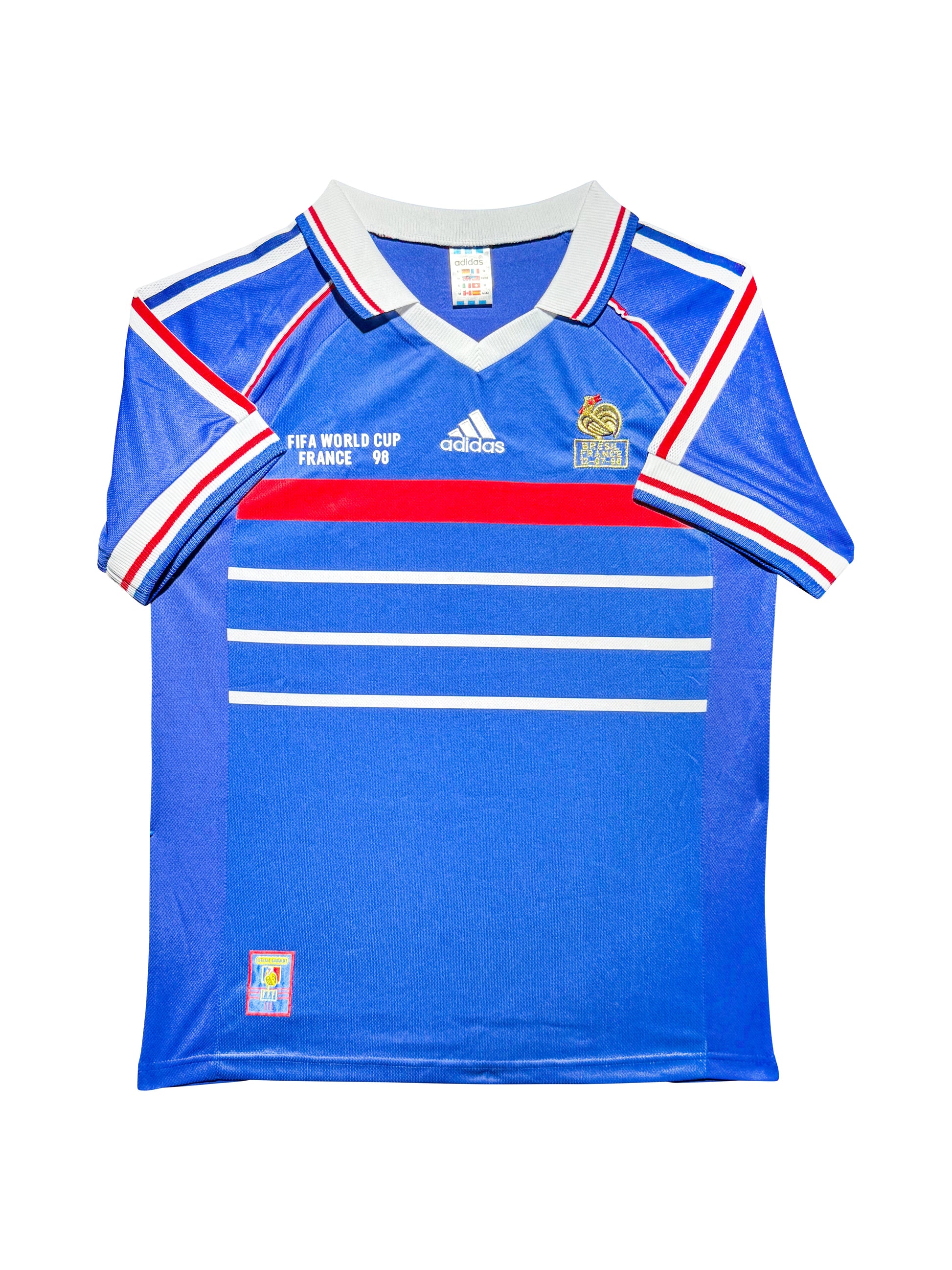 Maillot Domicile Equipe de France Edition Coupe du Monde 1998 signe par Patrick Vieira et certifie par Beckett authentic-signatures