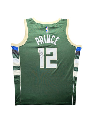 Maillot Authentique Domicile Milwaukee Bucks signe par Taurean Prince certifie par PSA