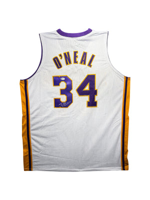 Maillot Custom Domicile Los Angeles Lakers signe par Shaquille O'Neal certifie par Beckett