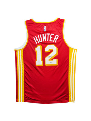 Maillot Authentique Atlanta Hawks Domicile signe par De'Andre Hunter et certifie par Beckett