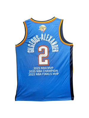 Maillot Finals Patch et STATS Authentique Domicile  OKC Thunder signe par Shai Gilgeous Alexander certifie par JSA