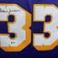 Maillot Authentique Mitchell and Ness  Exterieur Los Angeles Lakers signe par Kareem Abdul-Jabbar certifie par Beckett authentic-signatures