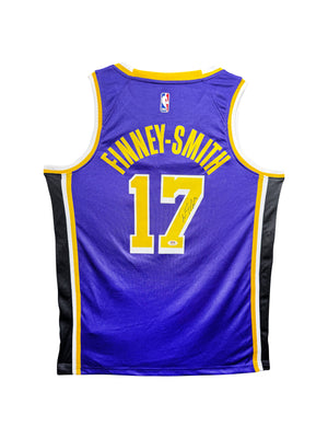 Maillot Authentique Exterieur Los Angeles Lakers signe par Finney-Smith certifie par PSA