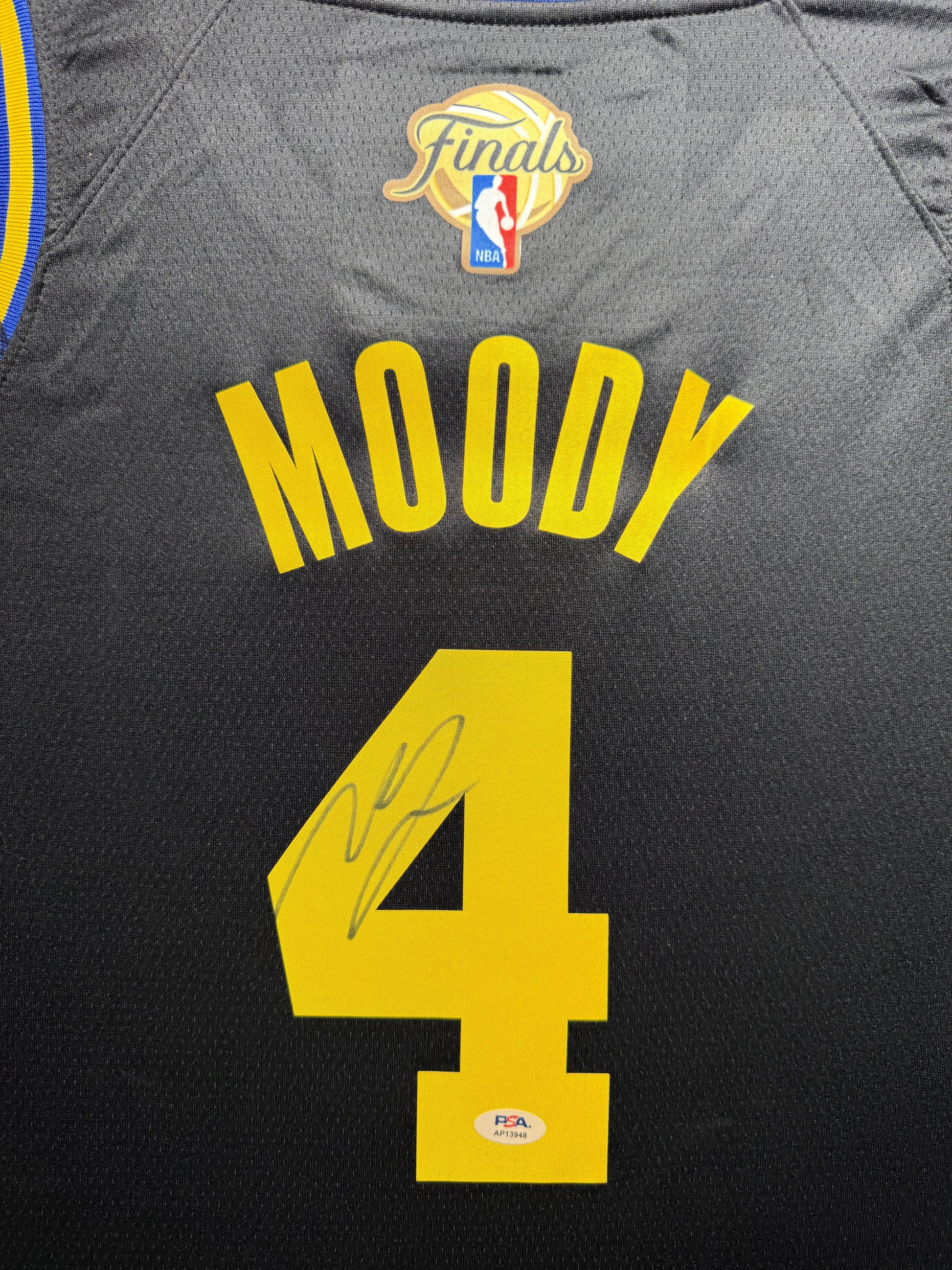 Maillot Authentique NBA Finals Golden Sate Warriors signe par Moses Moody et certifie par PSA authentic-signatures
