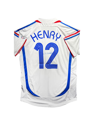 Maillot Equipe de France Exterieur Finale Coupe du Monde FIFA 2006 signe par Thierry Henry certifie par PSA