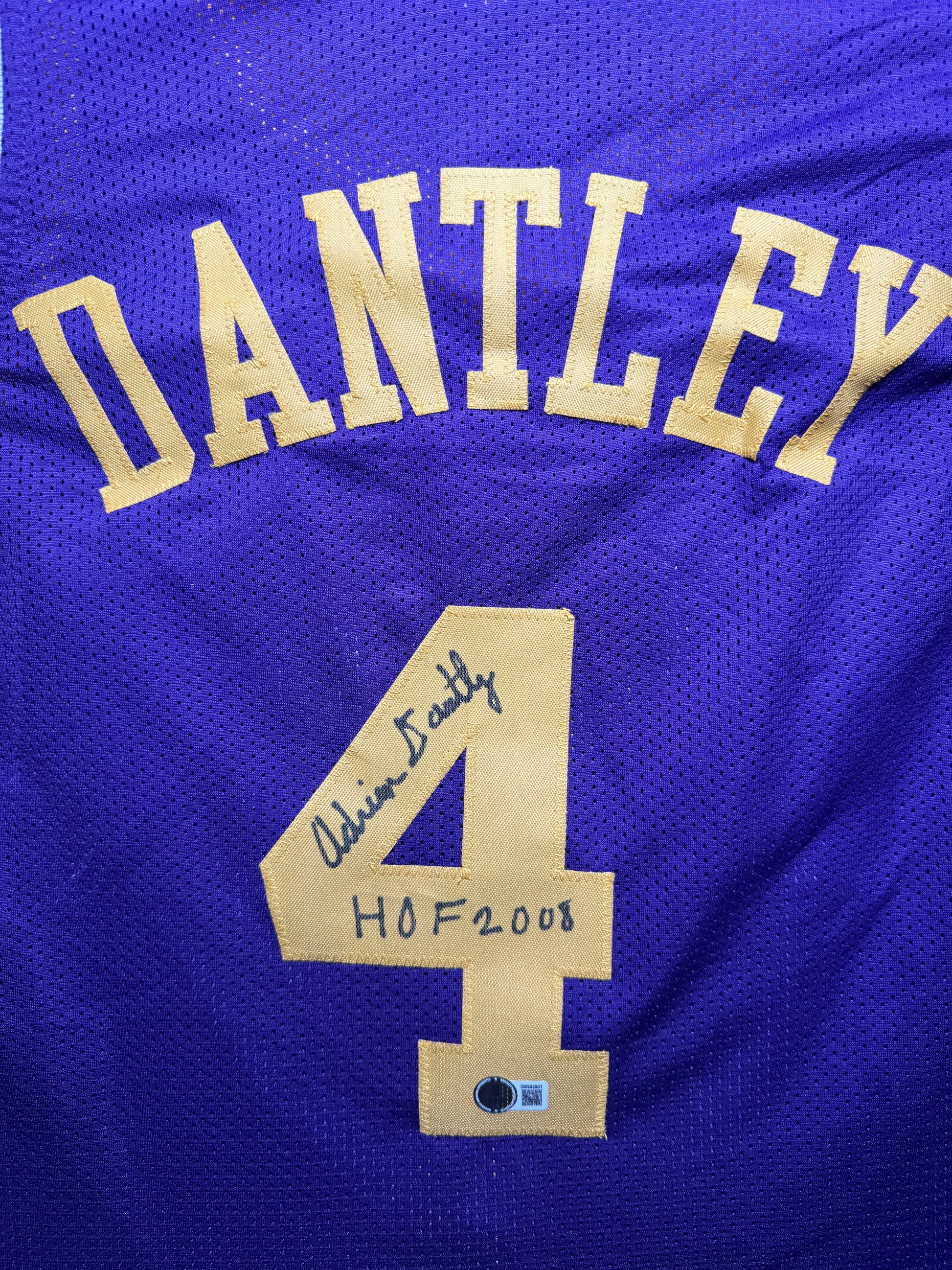 Maillot "HOF2008"Custom Exterieur Utah Jazz signe par Adrian Dantley certifie par Beckett authentic-signatures