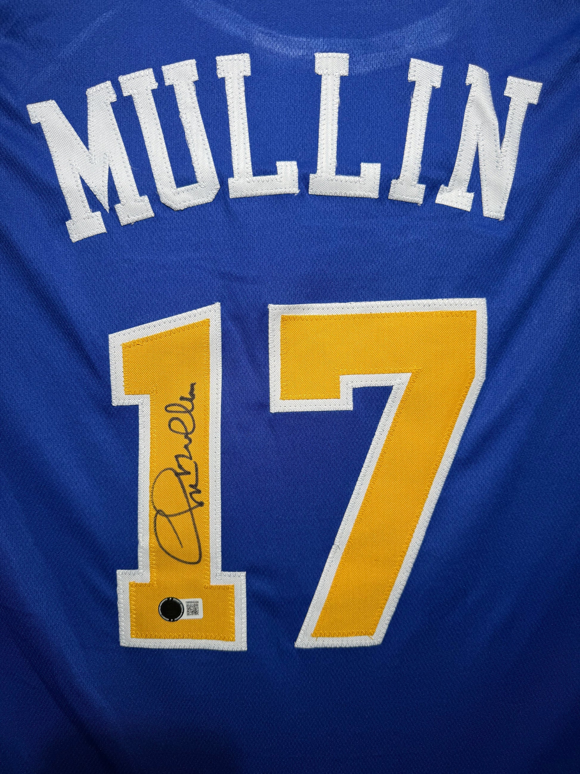 Maillot Custom Golden State Warriors signe par Chris Mullin et certifie par Beckett authentic-signatures