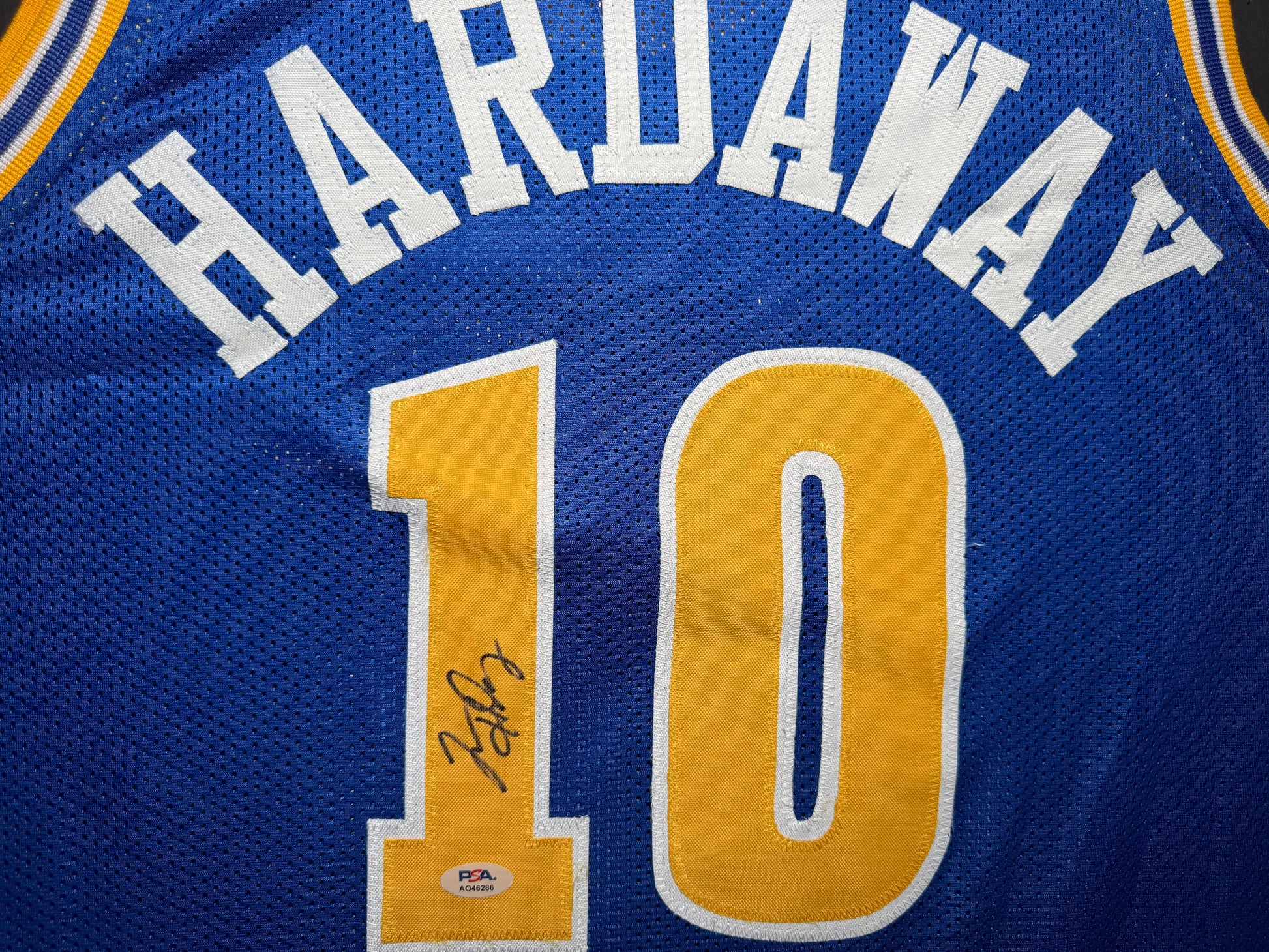Maillot Custom Golden State Warriors signe par Tim Hardaway certifie par PSA authentic-signatures