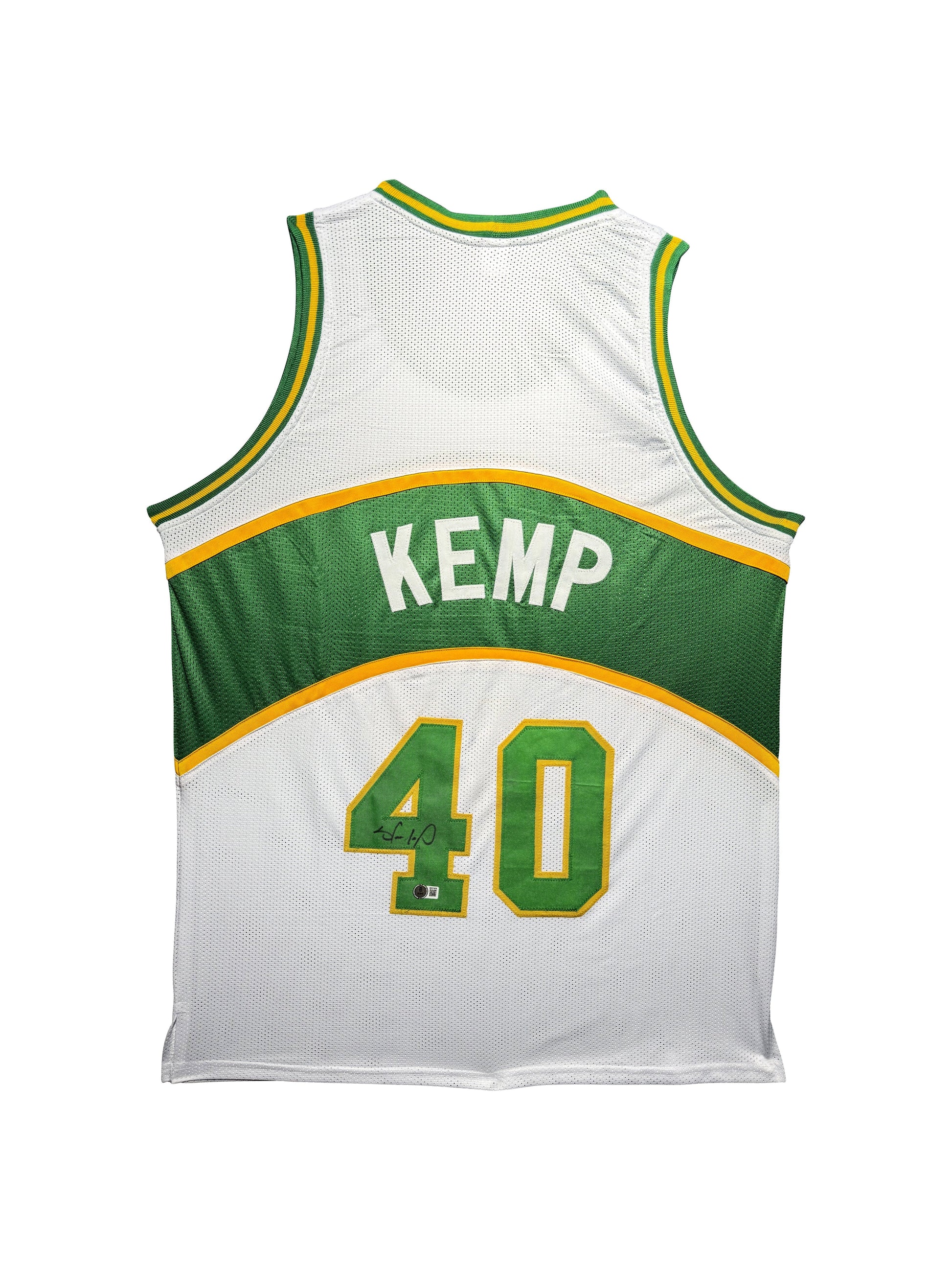 Maillot Custom Seattle Supersonics signé par Shawn Kemp et certifié par Beckett authentic-signatures