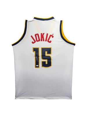 Maillot Custom Exterieur Denver Nuggets signe par Nikola Jokic certifie par JSA