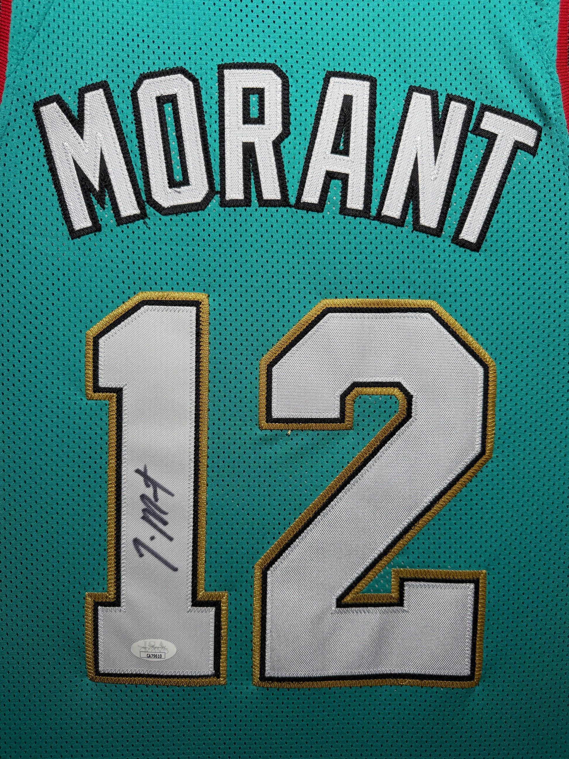 Maillot Custom Exterieur  Memphis Grizzlies signe par Ja Morant certifie par JSA authentic-signatures
