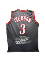 Maillot Custom Exterieur Philapelphia 76ers signe avec Statistiques de Carrière par Allen Iverson certifie par Beckett authentic-signatures
