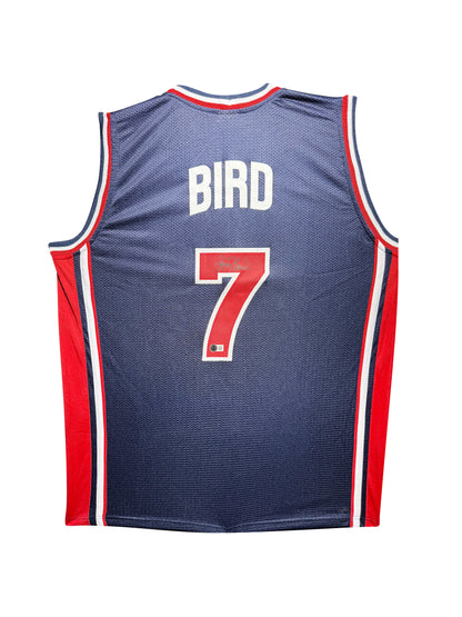 Maillot Custom Exterieur Team USA Edition Jeux Olympiques Barcelone 1992 DREAM TEAM signe par Larry Bird et certifie par Beckett