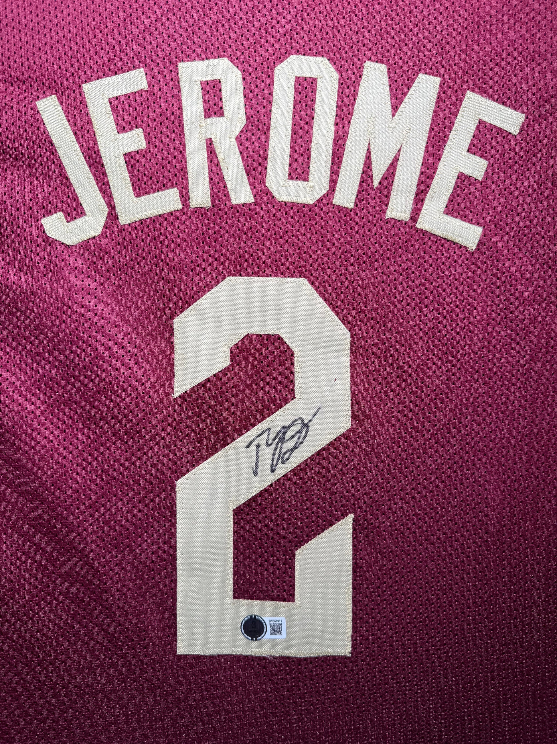 Maillot Custom Cleveland Cavaliers signe par Ty Jerome certifie par Beckett authentic-signatures