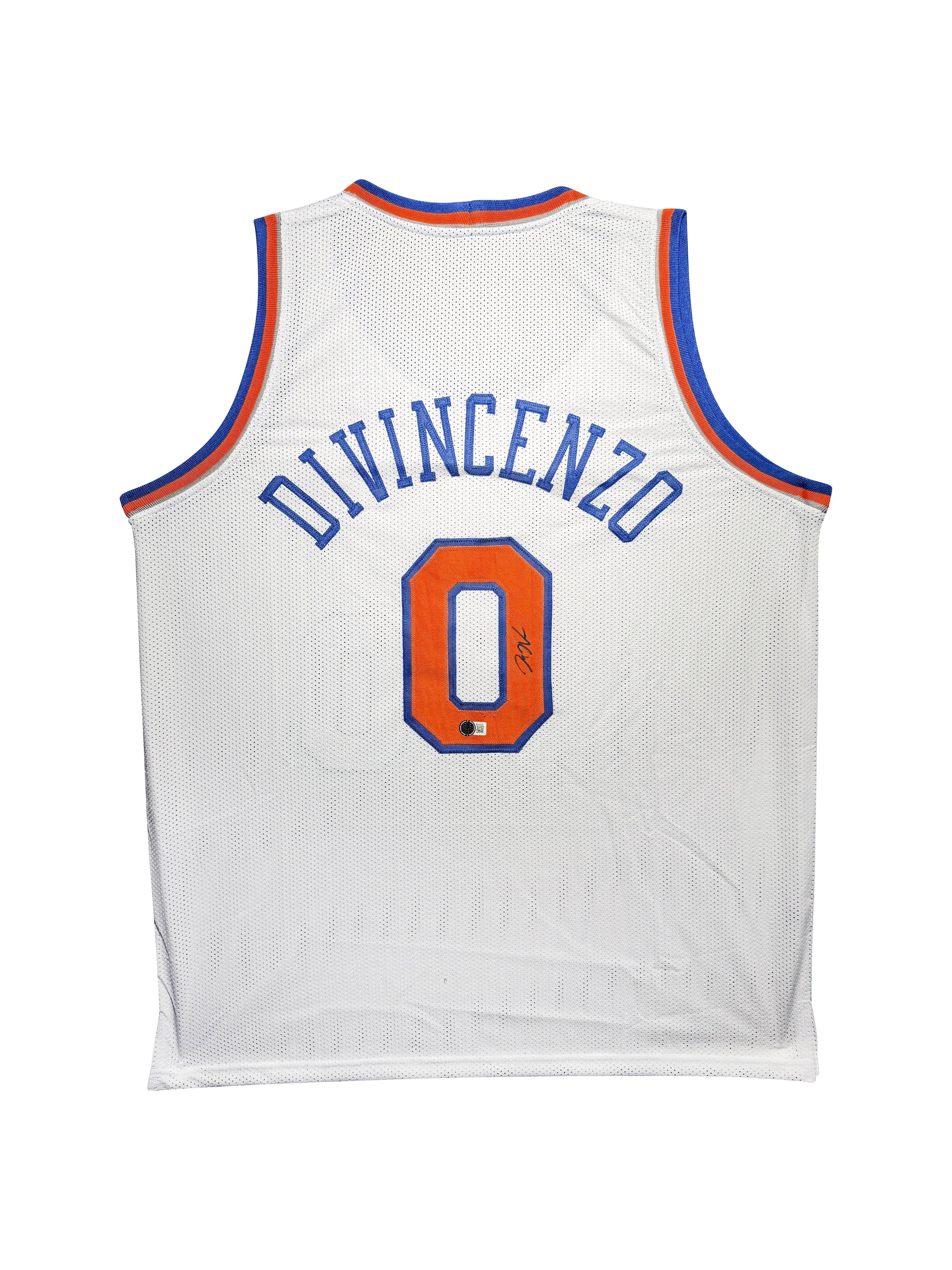 Maillot Custom Domicile New York Knicks signe par Donte DiVincenzo certifie par Beckett authentic-signatures