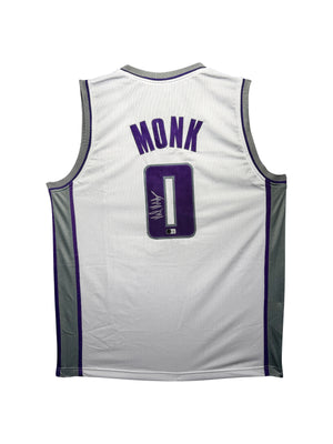 Maillot Custom Domicile Sacramento Kings signe par Malik Monk certifie par Beckett
