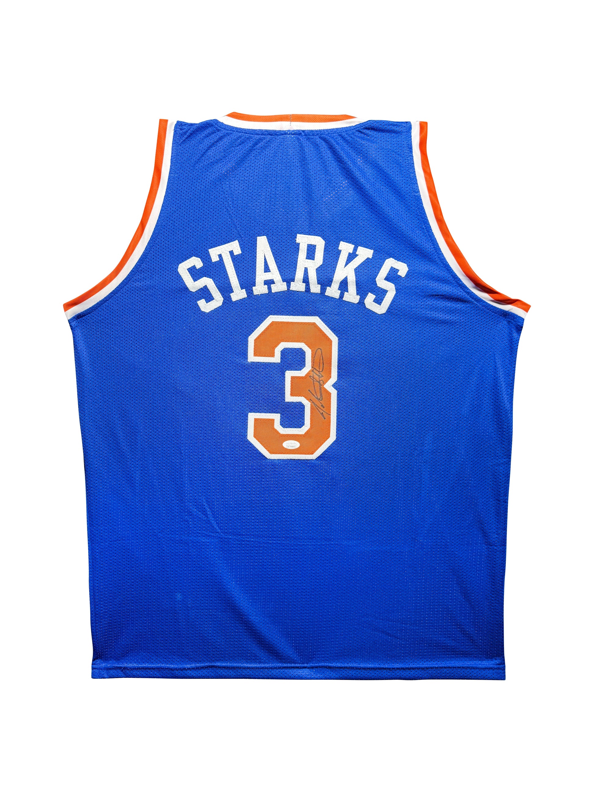 Maillot Custom Domicile New York Knicks signe par John Starks certifie par JSA authentic-signatures