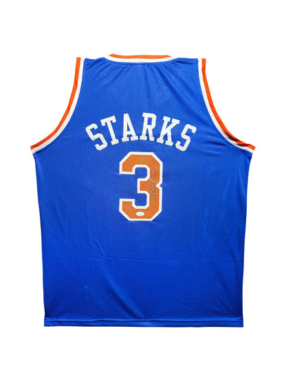 Maillot Custom Domicile New York Knicks signe par John Starks certifie par JSA authentic-signatures